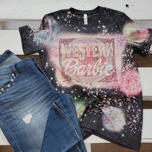 Handmade sublimation bleached tee